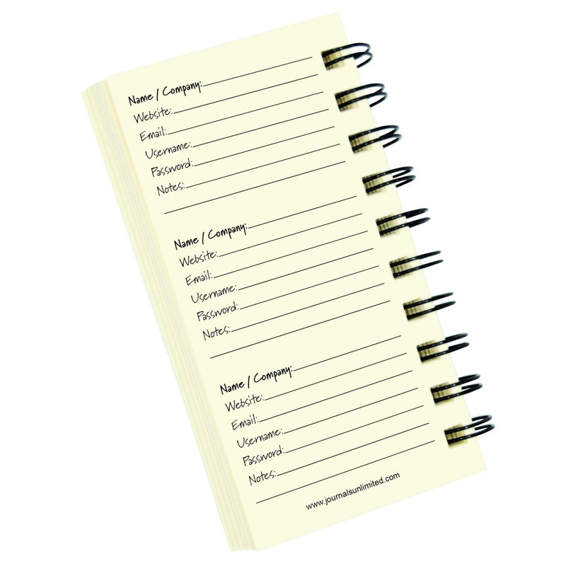 Write it Down series by Journals Unlimited, Online Accounts, My Password Journal, Mini-Size 3â€x5.5â€, Kraft Hard Cover, Made in USA - Image 5